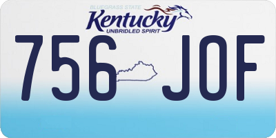 KY license plate 756JOF