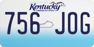 KY license plate 756JOG