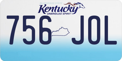 KY license plate 756JOL