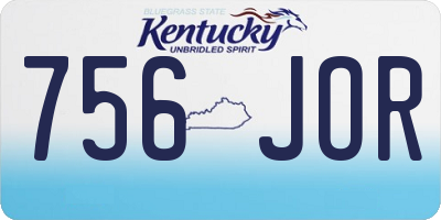 KY license plate 756JOR