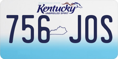 KY license plate 756JOS