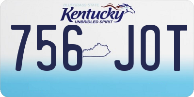 KY license plate 756JOT