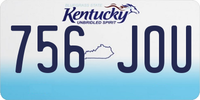 KY license plate 756JOU
