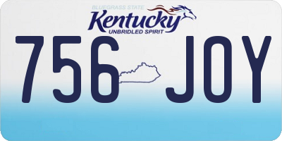 KY license plate 756JOY