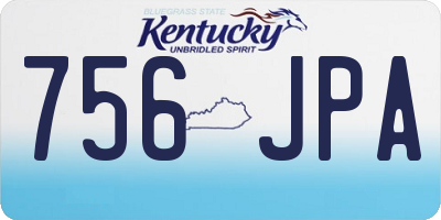 KY license plate 756JPA