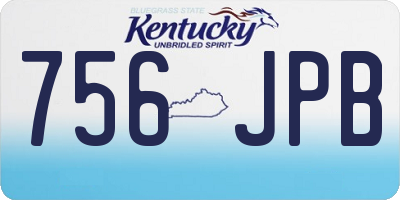 KY license plate 756JPB