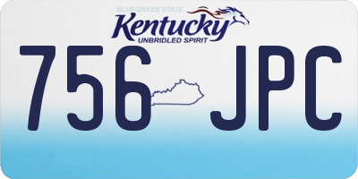 KY license plate 756JPC