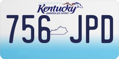 KY license plate 756JPD