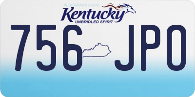 KY license plate 756JPO