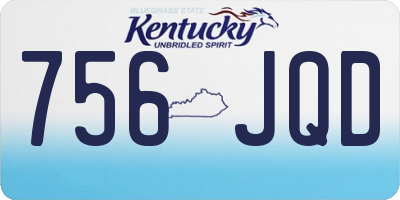 KY license plate 756JQD