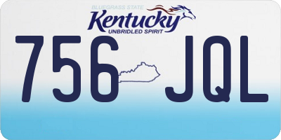 KY license plate 756JQL