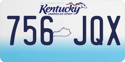 KY license plate 756JQX