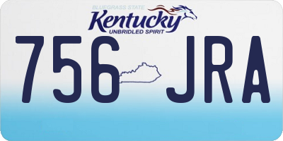 KY license plate 756JRA