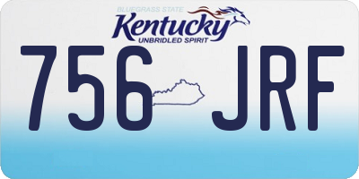 KY license plate 756JRF