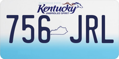 KY license plate 756JRL