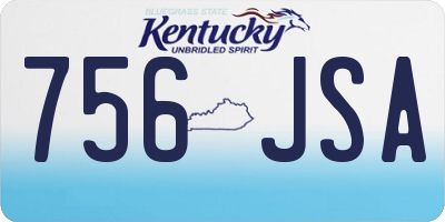 KY license plate 756JSA