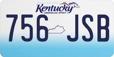 KY license plate 756JSB