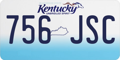 KY license plate 756JSC