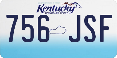 KY license plate 756JSF