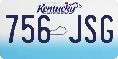 KY license plate 756JSG