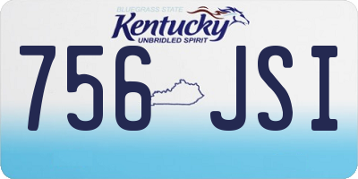 KY license plate 756JSI