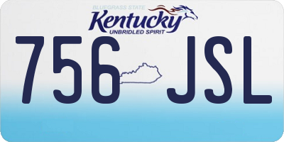KY license plate 756JSL