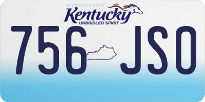 KY license plate 756JSO