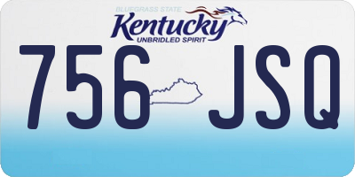 KY license plate 756JSQ
