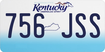 KY license plate 756JSS
