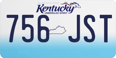 KY license plate 756JST