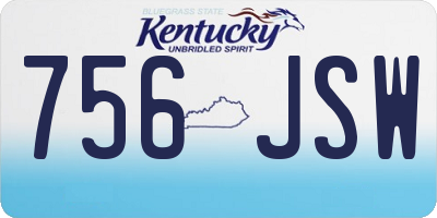 KY license plate 756JSW