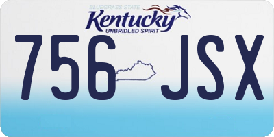 KY license plate 756JSX