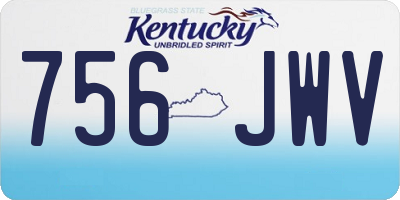 KY license plate 756JWV