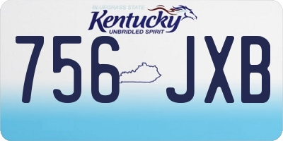 KY license plate 756JXB