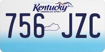 KY license plate 756JZC