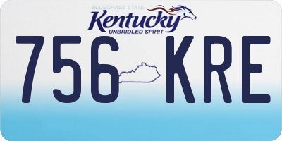 KY license plate 756KRE