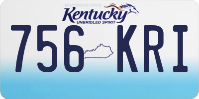 KY license plate 756KRI