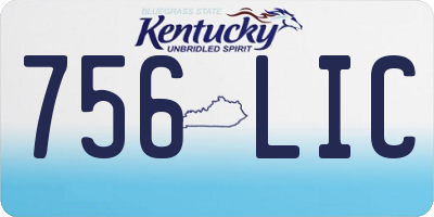 KY license plate 756LIC