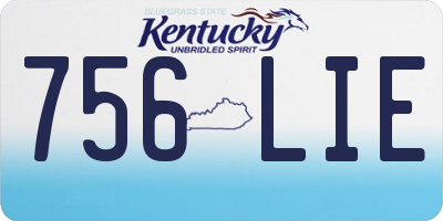 KY license plate 756LIE