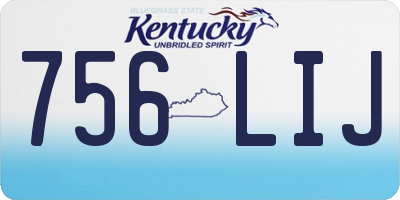 KY license plate 756LIJ