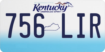 KY license plate 756LIR