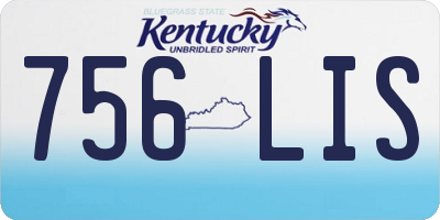 KY license plate 756LIS