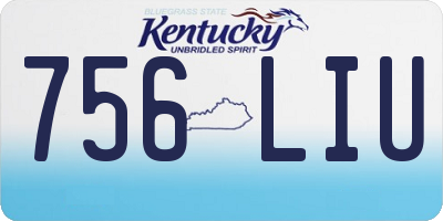 KY license plate 756LIU