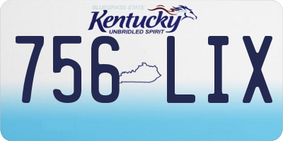 KY license plate 756LIX