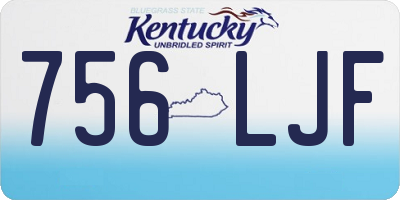 KY license plate 756LJF