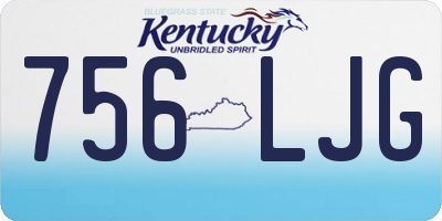KY license plate 756LJG