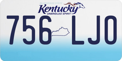 KY license plate 756LJO