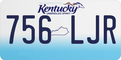 KY license plate 756LJR