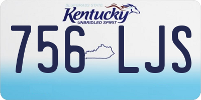 KY license plate 756LJS
