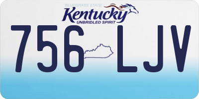 KY license plate 756LJV